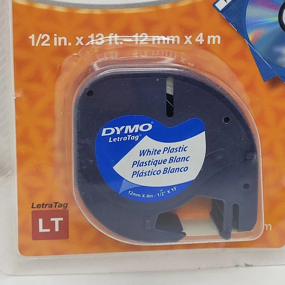 New DYMO #91331 LetraTag White Plastic Label Refill Tape‎ Cassette 1/2